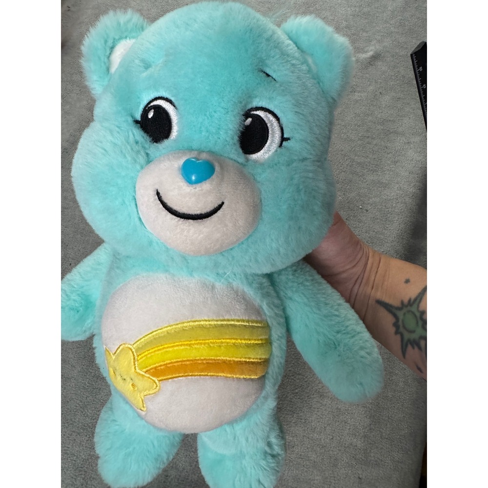 Care Bears Wish Bear Plush Aqua Blue Shooting Star Stuffed Animal 9 inch